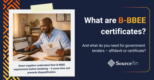 South African SMME business owner reviewing B-BBEE certificate documentation for government tender submission