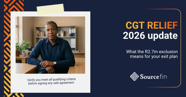 South African small business owner planning exit under the updated capital gains tax small business South Africa relief for 2026