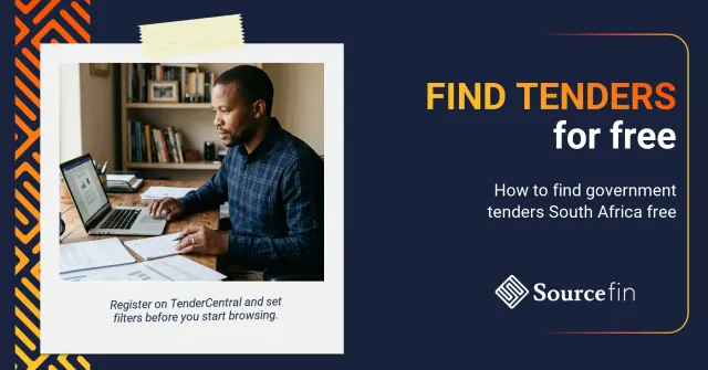 find government tenders South Africa free – South African SMME owner reviewing tender documents at a desk with laptop open