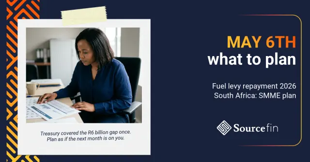 Fuel levy repayment 2026 South Africa - SA SMME owner reviewing a fuel cost forecast at her desk