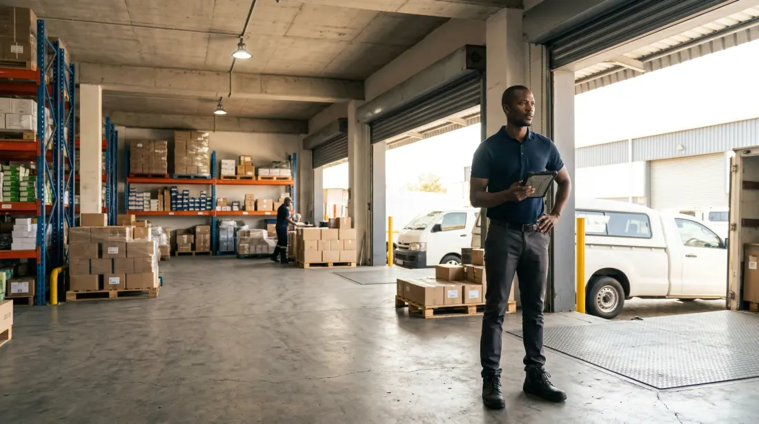 Warehouse logistics manager overseeing operations as diesel price increases drive up transport and supply chain operating expenses