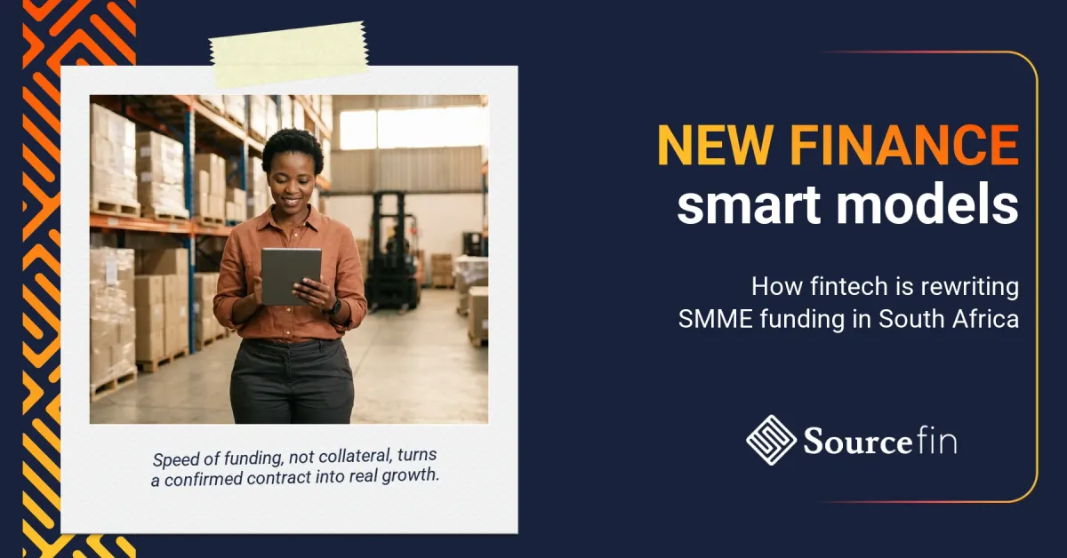 Innovative SMME financing: South African owner reviewing supply chain data on a tablet