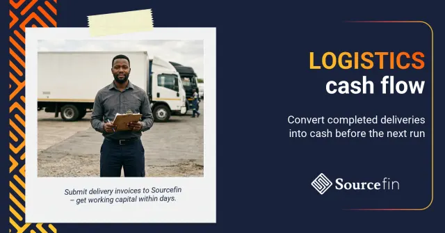 South African logistics SMME owner at transport depot – invoice discounting logistics cash flow solution