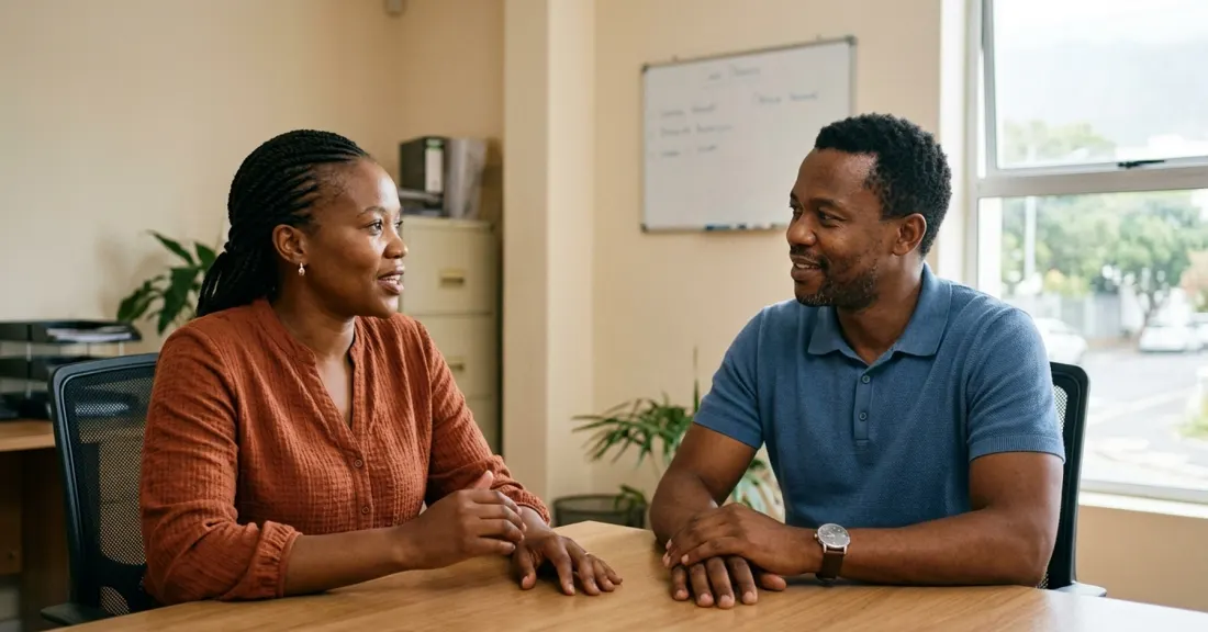 South African business owners in discussion about alternative funding options during elevated SARB rate hold period