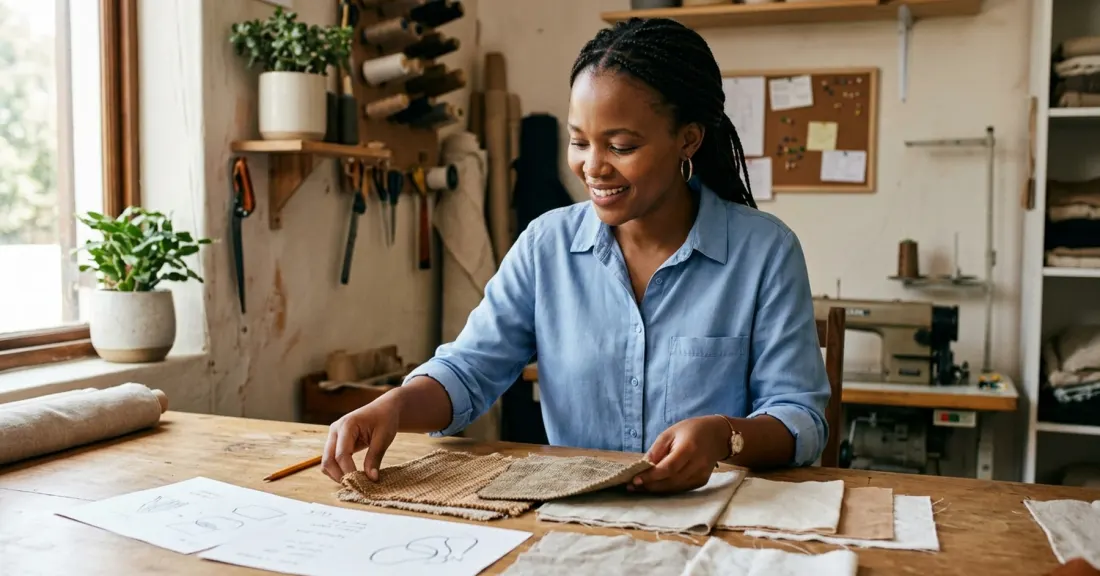 SEDFA priority programmes 2026: South African creative-economy entrepreneur working at a small studio