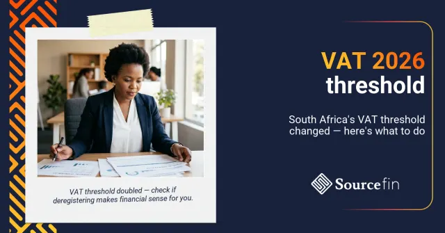 South African SMME business owner reviewing financial documents – VAT registration threshold 2026 change from R1 million to R2.3 million