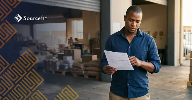 South African SMME supplier reviewing a purchase order before starting delivery