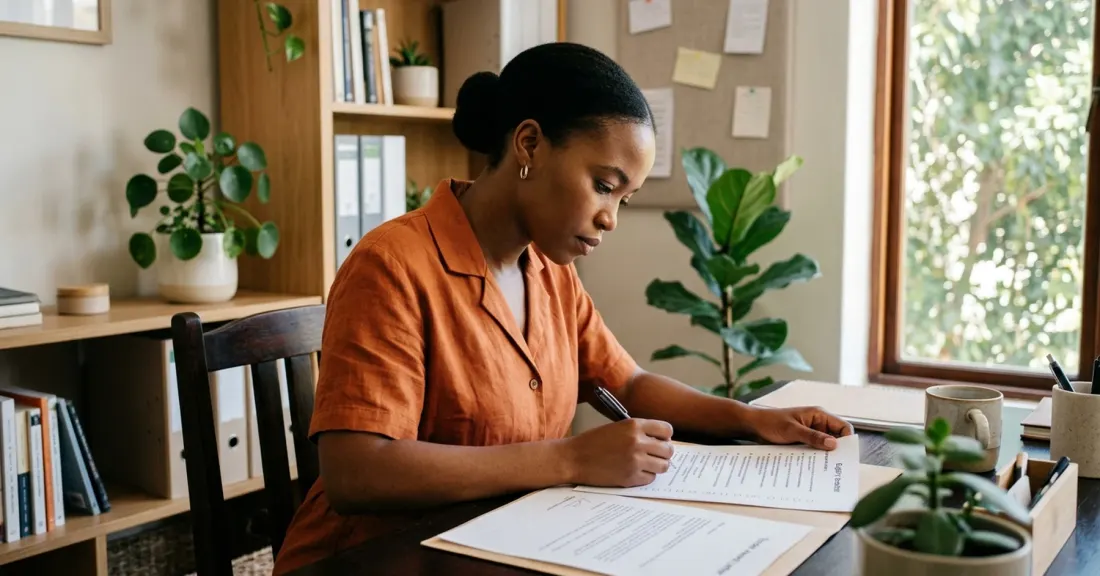 Purchase order funding application reviewed by South African female SMME owner with confirmed tender document