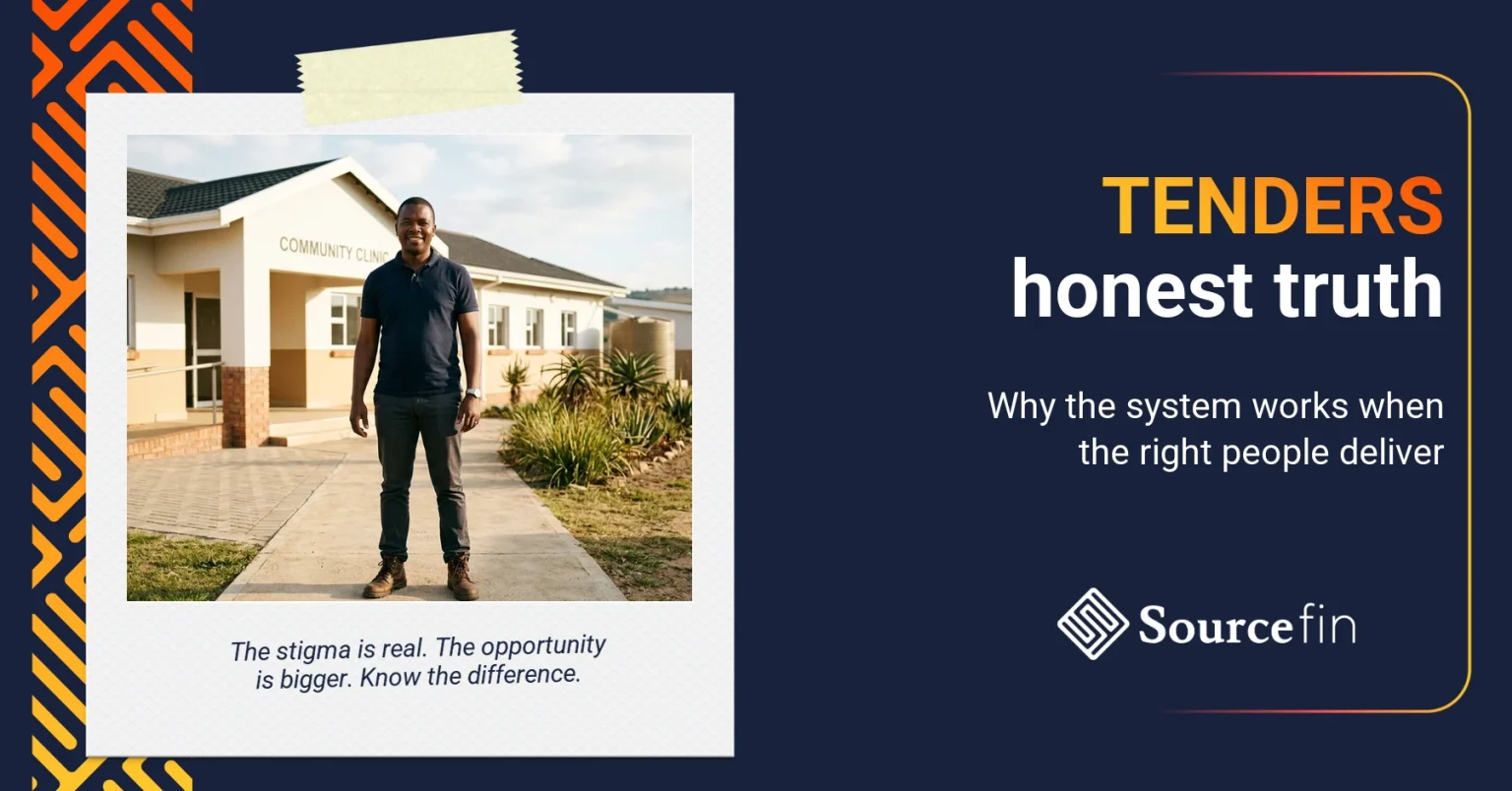 South African SMME contractor standing at a completed government project representing the honest truth about government tenders South Africa