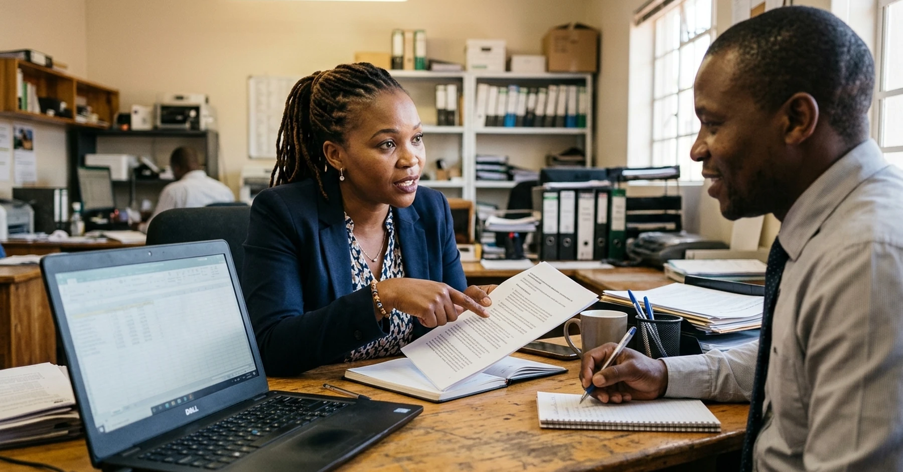 invoice discounting company South Africa – South African SMME owner asking due-diligence questions of a prospective invoice discounting provider