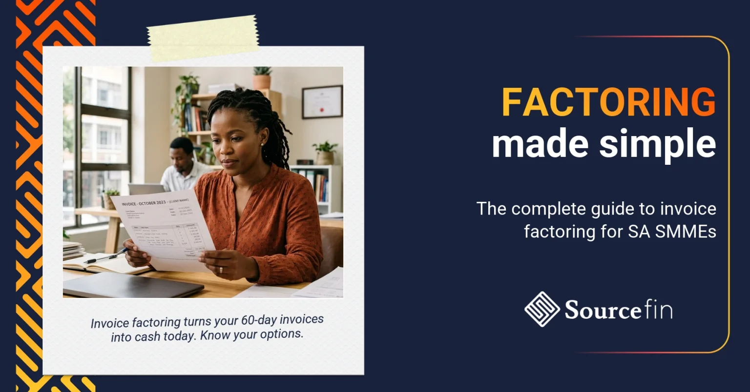 South African SMME business owner reviewing invoice for invoice factoring South Africa solution