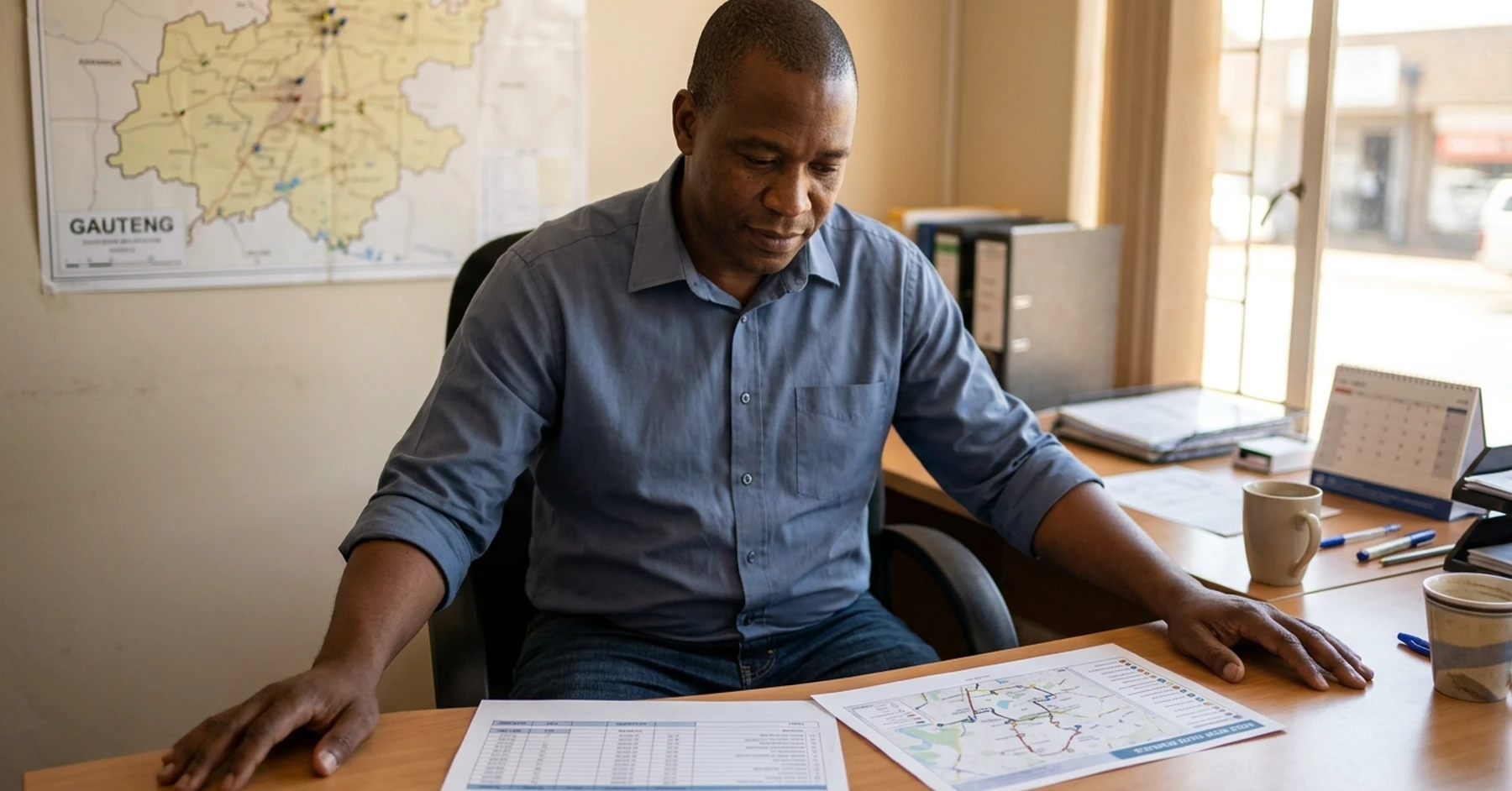 rising costs SMME South Africa: SA logistics owner reviewing a 2026 monthly cost summary
