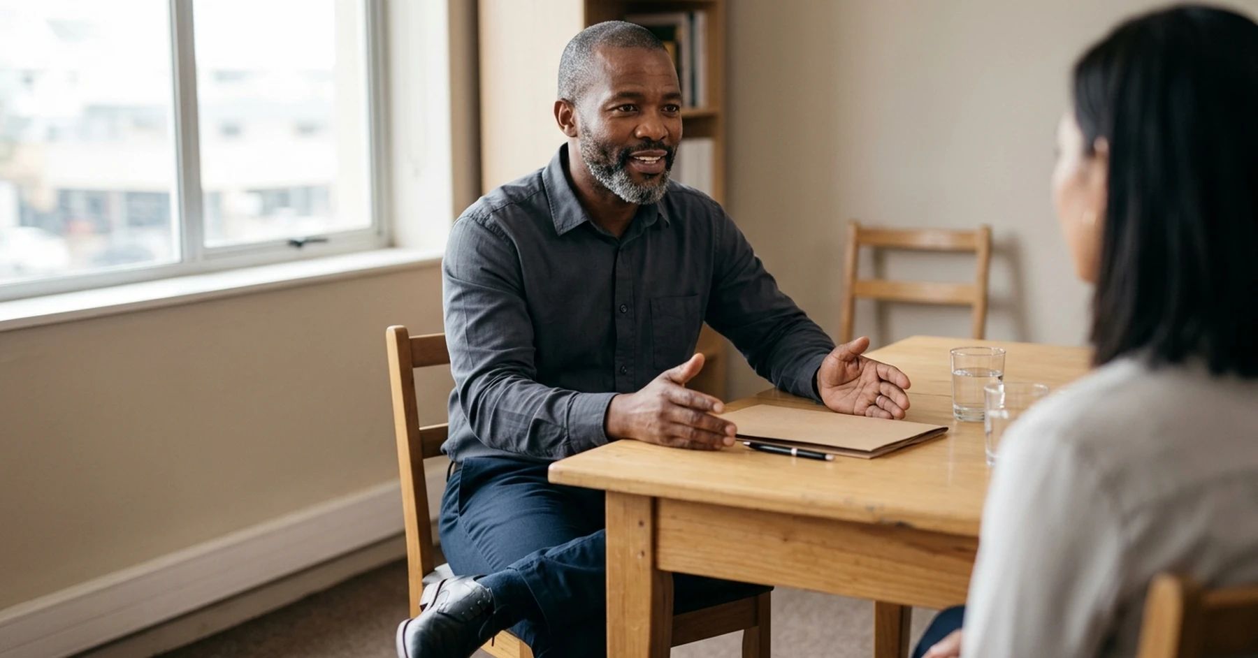 South African SMME business owner in a professional meeting discussing tender funding and compliance